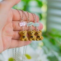 Кулон для троих друзей "Best Friends Forever. Бурые медвежата"